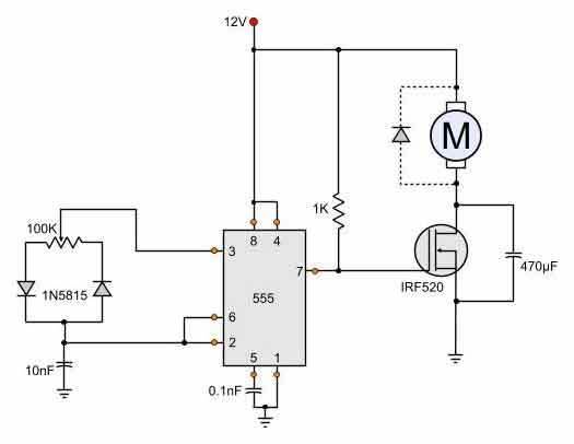 12V DC Motor Speed Control Circuit Diagram - HHO
